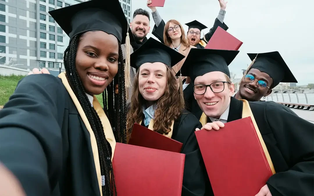 A group of eager Duke graduates